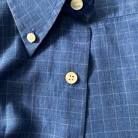 Harry Rosen Blue Check Button Down Shirt - Picture 5 of 5